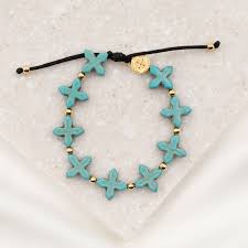 Grounded in Faith Bracelet Blue/ gold