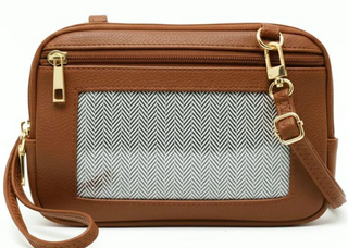 Cell Phone Mini Crossbody Wallet Bag - Tan