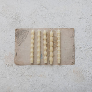Unscented Cream Taper Candles in Box of 5