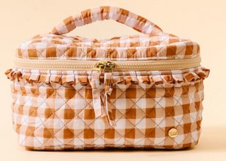 Glam & Go Quilted Cosmetic Pouch - Maple Gingham