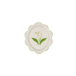 Hand-Painted Stoneware Plate with Lily of the Valley