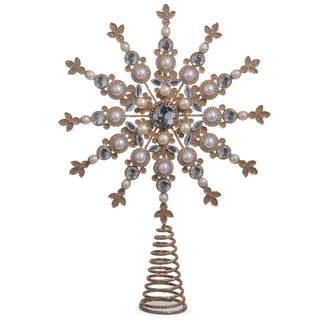 Jeweled and Pearl Star Topper 13.5"