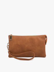 Riley - Brown- 3 Compartment Crossbody/Wristlet