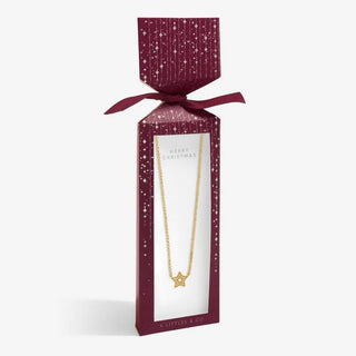 A Little Christmas Gift Box "Merry Christmas" Necklace Gold