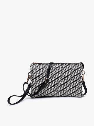 Izzy Diagonal Woven - Black Crossbody