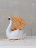 Stoneware Swan Planter