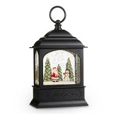 4316922 Water lit Santa/snowman lantern