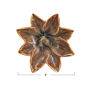 Stoneware Flower Shaped Dish