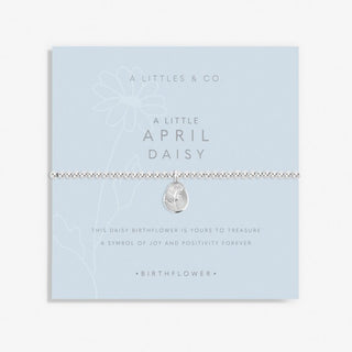 A Little Birthflower "April" Daisy Bracelet Silver