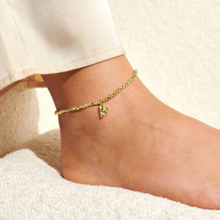 A Little Hammered Heart Gold Anklet