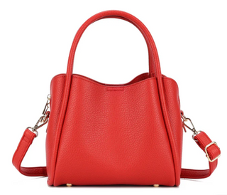Clara 3 Compartment Satchel/Crossbody Bag - Red