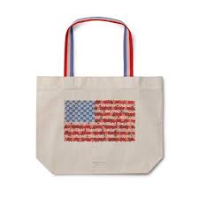 Americana East West Canvas Tote Bag