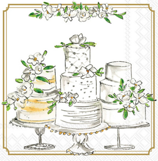 Wedding Cakes Cocktail Napkin