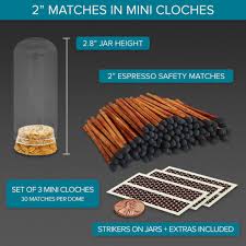2" Matches + Mini Cloche - Espresso