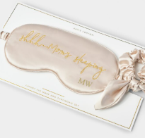 Eye Mask and Scrunchie Set ' Shh... Moms Sleeping - Champagne