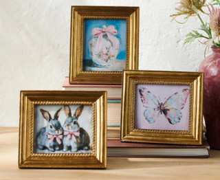 Pastel Springtime Framed Art - assorted multicolor 6"