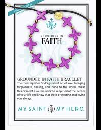 Grounded In Faith Bracelet Gold/Purple