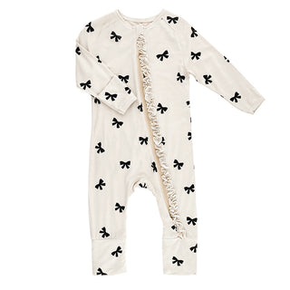 Cozy Romper - Bow 0-3mo