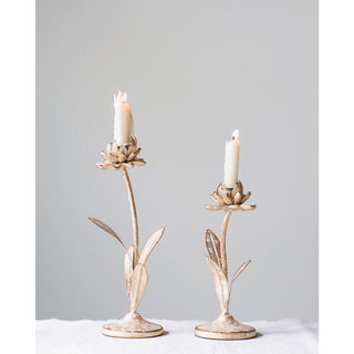 Metal Flower Taper Holder- Large