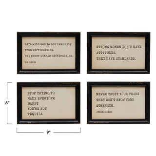 Wood Framed Wall Decor with Saying
