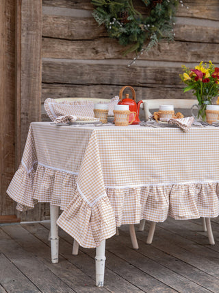 Cottage Gingham Breakfast Tablecloth - Straw