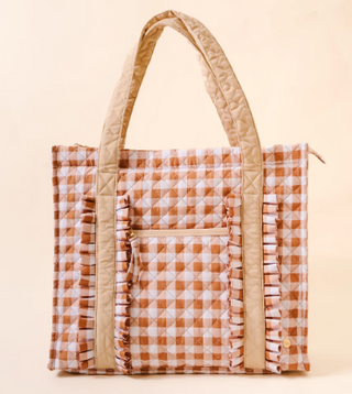 Darling Effect - The Everyday Quilted Tote Bag - Maple Gingham
