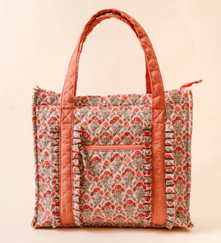 The Everyday Quilted Tote Bag - Everbloom - Dusty Rose