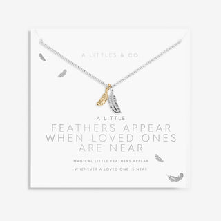 A Little "Feathers Appear When Loved Ones Are Near" Silver & Gold Necklace