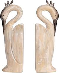 Resin Heron Shaped Bookends Set- DF9125