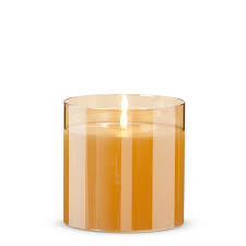 Gold Glass Ivory Pillar Candle 6 x 6