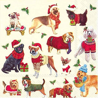 Christmas Dogs Cocktail Napkins