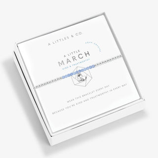 A Little Birthstone "March Aqua" Crystal Bracelet