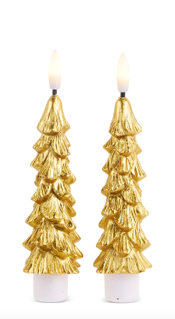 6" Gold Mini Tree Taper Candles