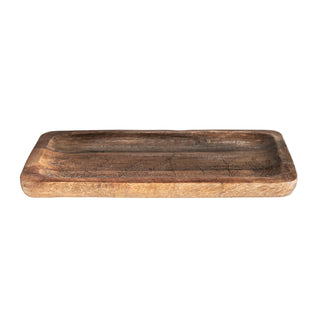 Mango Wood Tray w/ Laser Etched Botanicals