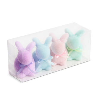 Flocked bunnies Multicolor 4" 4453324