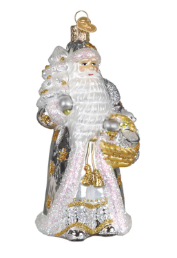 40358 Sterling Santa Ornament - OWC