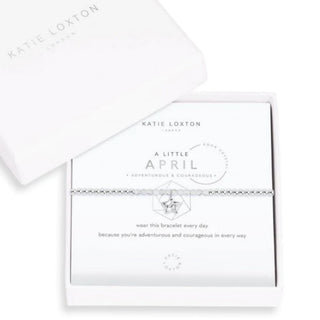 A Little "April" Birthstone Bracelet Silver
