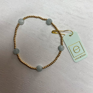 Admire Small Gem Gold  Aquamarine 2mm Bracelet