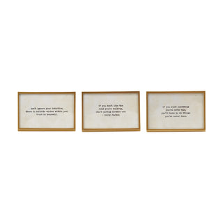 Metal & Glass Frame w/ Easel & Saying, Gold Finish, 3 Styles (Holds 4" x 6" Photo)