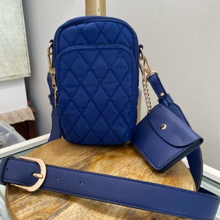 M2080QLT-NV Parker Quilted 3comp crossbody w/ pouch - NAVY