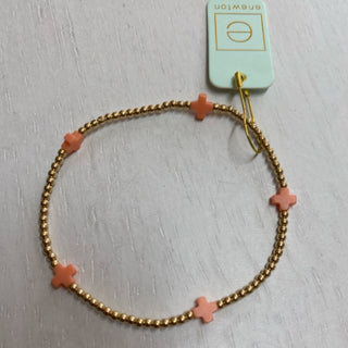 Signature Cross Small  Gold Coral 2mm Bracelet