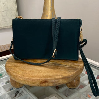 Riley - Dark Emerald- 3 Compartment Crossbody/Wristlet