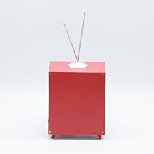 6"H Lighted Musical Amusements TV with Snow-Covered House & Rotating Santa's Sleigh