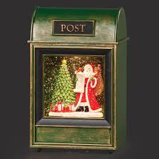 8"H Lighted Swirl Mailbox Santa, Christmas Time