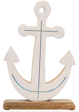 White & Navy Anchor Large