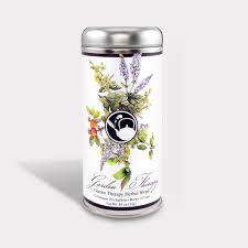 Tall Silver Tea Tin - Garden Therapy Herbal Tea