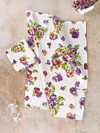Pansies Tea Towel
