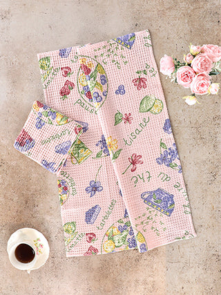 Tea Time Tea Towel- Pink