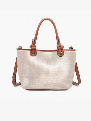 M2663-NT.BR Haven Straw Tote Bag - Natural/Brown