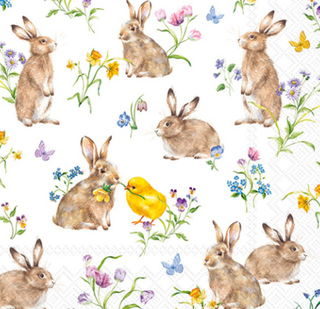Easter Friends Lunch Napkin - White